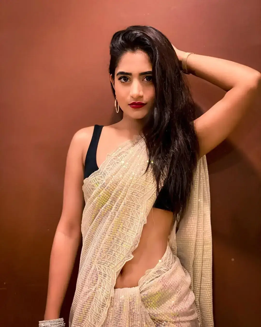 Bigg boss Telugu participant Nayani Pavani in White Saree